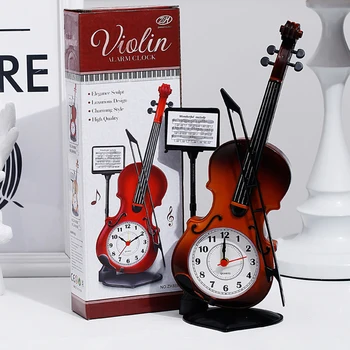 Simulare Violoncel Vechi Ceas de Birou Vintage ceas Unic Ceas Deșteptător Rechizite de Birou Acasă Decor lucrate Manual Cadouri pentru Copii