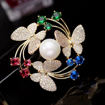 SINZRY creative moda bijuterii zircon fluture elegant bling broșe pin doamna eșarfă butonul de bijuterii cadou