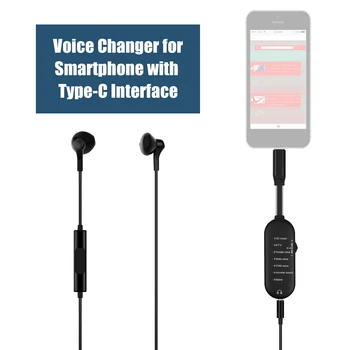 SK7 Telefon Portabil placa de Sunet Voice Changer 7 Efecte de Sunet de Tip C Plug cu Casti pentru Live Streaming de Înregistrare