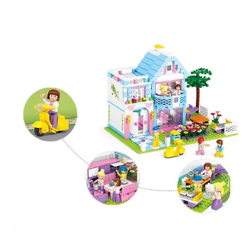 Sluban Bloc Fata de Vis Prieteni Garden Villa 539pcs de Învățământ Cărămizi Toy-Boy Nu cutie de vânzare cu amănuntul