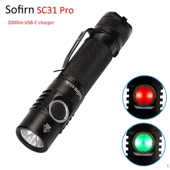 Sofirn 6500K SC31 Pro 2000lm Lanterna LED-uri 18650 baterie Reîncărcabilă USB C Lanterna LED-uri Lanterna Andúril Lanterna pentru Vanatoare/Camping