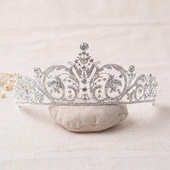 Spumante Superba De Mireasa Cristal Coroane Tiara Printesa Regina Concurs De Bal Stras Voal, Tiara Cu Bandă De Susținere Nunta, Accesoriu De Păr