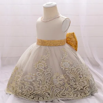 Squnined Bow Centura colier de Perle Broderie Floare haine copii fete de Nunta rochie de vara платье 2021 fără Mâneci Rochie de Minge