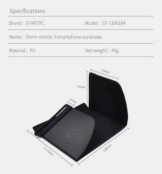 STARTRC DJI Osmo Mobil 3 PTZ mână telefonul mobil 5.5 inch capota parasolar pentru Osmo Mobile3 accesorii