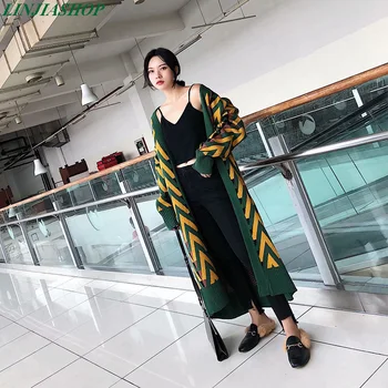 Super chic jumper verde cardigan pulover lung cu maneca lunga kimonouri toamna iarna femei ourwear galben amestec de bumbac pulover