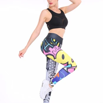 SVOKOR Pantaloni Sport Scrisoare de BOOM-ul Imprimat Mic Monstru Yoga Pantaloni Femei Unice, Sală de Fitness Rulează Jambiere Elastic Subțire, de Îmbrăcăminte