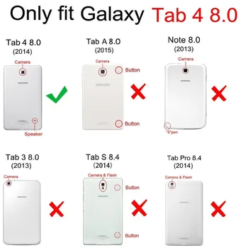 Tab 4 SM-T330 T331 tabletă inteligentă carte capac caz - Ultra Slim Cover pentru Samsung galaxy Tab 4 8.0 SM-T330 T331 magnet de închidere Caz