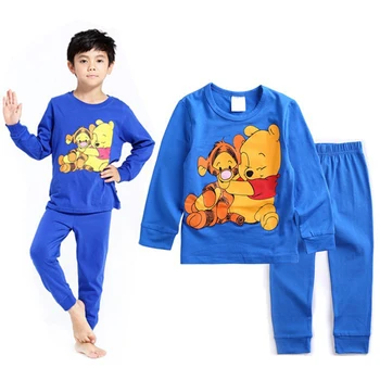 Toamna Copii Băieți Fete Pijamale Copii Haine cu Mâneci lungi Desene animate tigger pentru Copii Little bear Vigny Sleepwear
