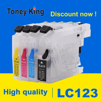 Toney Regele LC123 XL Cartușele de Cerneală Reîncărcabile Pentru Brother LC 121 123 125 127 129 MFC-J870DW J245 J650DW J6720DW J6520DW Printer