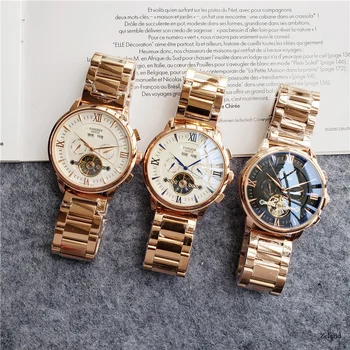 Top personaliza brand de lux PH bărbați ceas Limitde ediție Patek Tourbillon automatic mecanic ceasuri de mana ceas de Auto-Vânt
