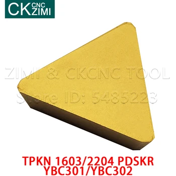 TPKN1603PDSKR TPKN2204PDSKR YBC301 YBC302 carbură de frezat de Cotitură triunghi insertii CNC instrumente TPKR 1603 2204 pentru frezarea oțelului