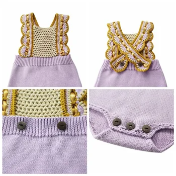 Tricotate Haine Pentru Copii Nou-Nascutului Fata Romper De Bumbac Lucrate Manual Baieti Fata Salopeta Salopeta Fetita Vladan