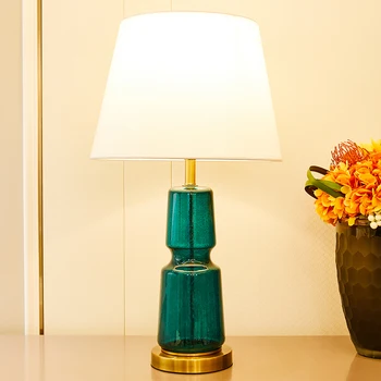 TUDA Verde de Sticlă de Cristal Lampă de Masă Pentru Dormitor, Pentru Camera de zi Tărtăcuță Forma Post-Moderne, Lămpi de Masă Lampă de Noptieră Decor Acasă
