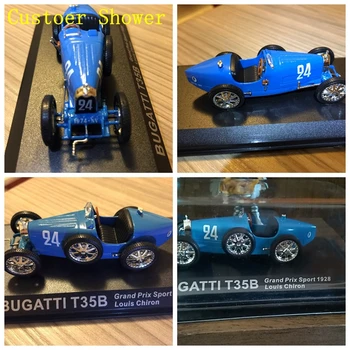 Turnat sub presiune 1/43 Albastru Bugatti T35B Grand Prix Sport 1928 Louis Chiron Masina Clasica Ieftine, Jucarii Copii