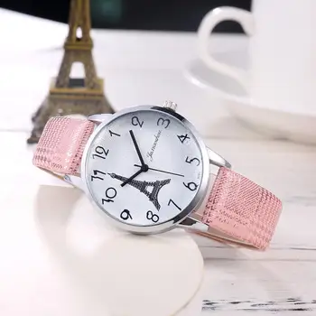 Turnul Eiffel Femei Creatoare de Moda Ceasuri 2020 Număr Simplu Cuarț Ceas din Piele pentru Fete Casual Doamnelor Ceasuri de mana