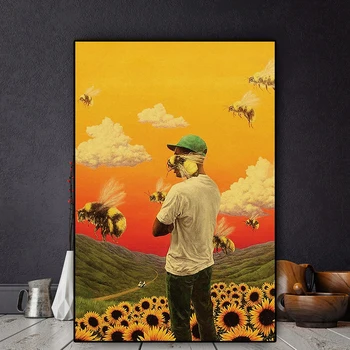 Tyler Creatorul Băiatul cu Flori Muzica Rap Panza Pictura Postere si Printuri pentru Home Decor Cameră