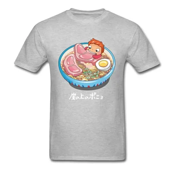Tăiței Înotător T Shirt Anime Tee Ponyo On The Cliff Tricou Barbati Topuri Naruto Ramen T-shirt Castron Tipărite Amuzant Îmbrăcăminte