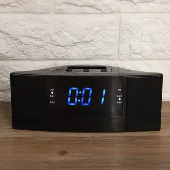 UE Priza 220V Electronice ABS 2 in 1 Digital cu LED-uri Desktop Ceas cu Alarmă cu FM Radio Funcție de Alarmă Radio cu Ceas Decor Acasă