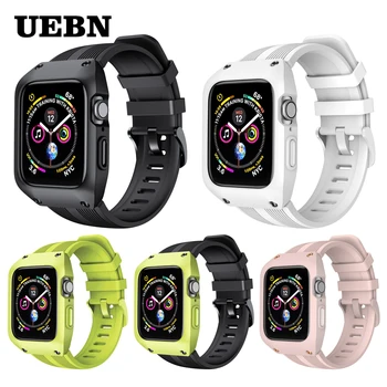 UEBN Pentru Apple Watch 40mm 44mm Band & Accesorii Curea Bratara pentru Apple watch Seria 5 4 3 Silicon Watchband Acoperi