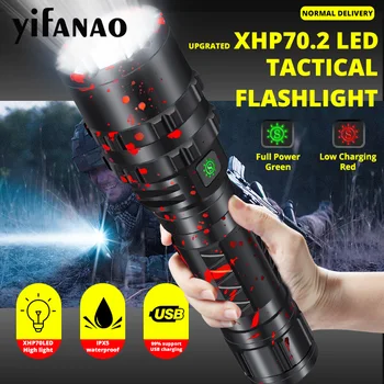 Ultra Luminos XHP70.2 LED-uri Lanterna Xlamp 8000LM Puternic XHP50.2 Lanterna Pentru Vanatoare L2 Rezistent La Apa Lanterna Utilizarea 18650 26650