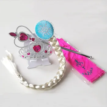 Un Set de Congelate Bijuterii Cosplay Recuzită Disney Princess Elsa Anna Baghetă Magică Peruca Coroana Mănuși de Copii Anime Jucărie bal Mascat