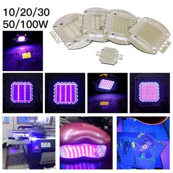 UV Violet LED integrat Chips-uri 365nm 370Nm 395Nm 400Nm Putere Mare COB Lumini Ultraviolete pentru Bani 10/20/30/50/100W Uscător de Unghii