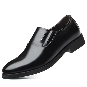 Vacă din Piele Elegant Mens italiană Formale Pantofi Respirabil Brand de Lux de sex Masculin Încălțăminte Rochie Neagră, Pantofi Oxford pentru Bărbați Slip-on