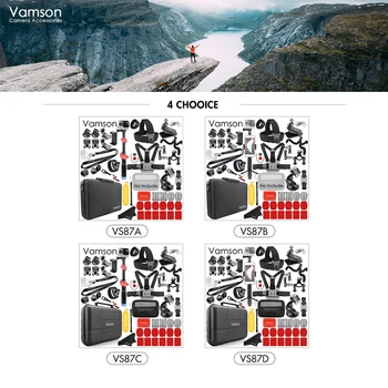Vamson pentru Gopro Hero 8 7 Negru /6/5/4 Set de Accesorii pentru DJI OSMO de Acțiune pentru go pro/xiaomi yi/ rezistent la apă care Transportă Caz VS87