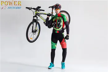 Verde Mâneci Lungi Ciclism Jersey Set/Biciclete de munte de Haine Kituri Noi de Iarna Thermal Fleece Bărbați/femei Bărbați Complet