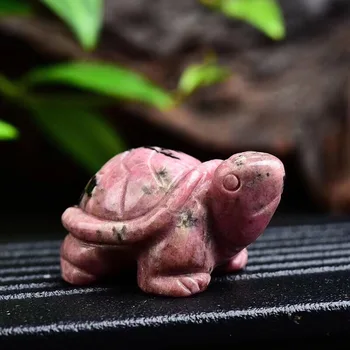 Vindecarea minerale sculptate manual Turtle Naturale de roz piatra de cuart cristal de broască țestoasă pentru cadou Mic Decor