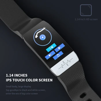 Wearpai Brățară Inteligent T1s cu Temperatura Corpului Monitor de Ritm Cardiac Fitness Tracker de Muzica de Control Bărbați Femei Smart Watch pentru iOS