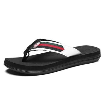 WEH de Vară 2020 Barbati din Piele PU Papuci Manual Flip Flops Confortabil Respirabil Sandale de Plaja Clasic Casual, Balerini Pantofi