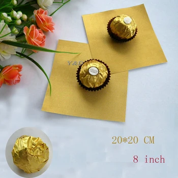 Wholsale 20*20 cm (8 inch ) de Aur în Relief de Aur Relief de Aluminiu, Folie de aluminiu Pentru Bomboane de Ciocolata Ceai Ambalaj Tort Luna de Ambalare