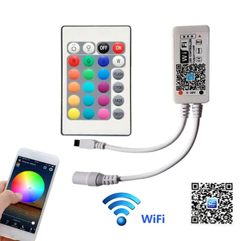 Wifi 5M RGB benzi SMD5050 LED Strip lumină Panglica Decor lampa Bandă / 24Key de la Distanță IR+WIFi Controler cu adaptor