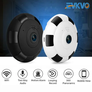 WiFi inteligent Web camera video Mini Panoramice 360° fără Fir Wifi IP Fisheye Două căi Audio Home Security Camera V380 Mișcare