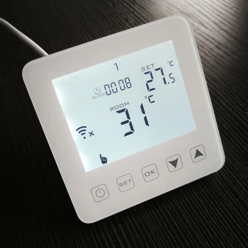 WiFi Termostat Inteligent Ecou Alexa Voice Control Încălzire prin Pardoseală cu Apă Ecran LCD Tactil Cameră Controler de Temperatura 3A 100-240VAC