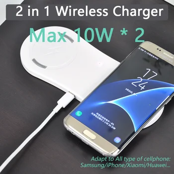 Wireless rapidă Stație de Încărcare pentru Samsung Galaxy Note 10 20 / 20W 2 in 1 Dual Rapid Încărcător Wireless pentru iPhone 12 11 X XS Max