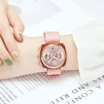 WWOOR Brand de Top Doamnelor Cuarț Ceas de mână de culoare Roz de Lux Femei Ceas Elegant Dress Chronograph Ceas Pentru Femei Nou Relogio Feminino