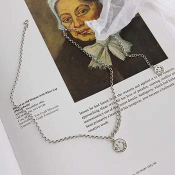 XIYANIKE Argint 925 Zâmbind Fata Pandantiv Colier Moda Vintage Clavicula Lanț de Partid Bijuterii Cadouri pentru Femei