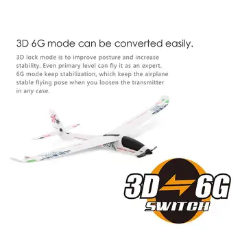 XK A800 4CH 780mm 3D6G Sistem de Planor RC Avion de Control de la Distanță de Asamblare Planoare cu 2.4 G Transmițător Compatibil Futaba RTF