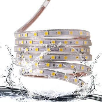 XUNATA 220V 60LEDs/M SMD5050 LED Strip Waterproof Flexibila cu LED-uri Panglică Bandă de Lumină Coarda Mare Luminos LED Banda cu Priza UK