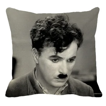 XUNYU 45cmX45cm actor de comedie Britanic Chaplin Noua Lenjerie de pat din Bumbac Confortabil față de Pernă Canapea Acasă Decorare Pernă Acoperă YH138