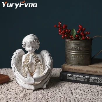 YuryFvna Epocă Statuie De Înger Sculptură Figurine Miniaturale De Decor Acasă Decor Nunta Meserii Cadou De Ziua De Nastere