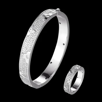 Zlxgirl brand de lux complet AAA zircon Brățară cu inel de nunta, seturi de bijuterii pentru femei de moda cuplu bijoux set gratuit o masca