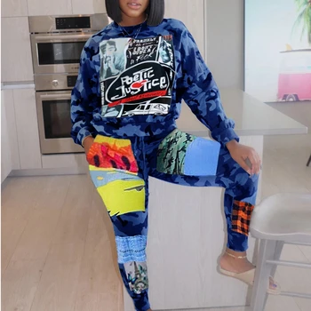 ZOOEFFBB Moda Estetice Două Bucata Set Îmbrăcăminte Toamna Grafic Topuri+pantaloni de Trening Tinute pentru Femei, Haine de Streetwear Lounge Purta