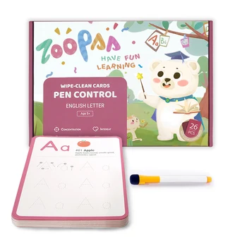 Zoopaa Engleză Carduri De Învățare Alfabet Pentru Litere Caligrafie Practică A Scrisului De Mână Cartea Învețe Să Scrie Pentru Copil Jucărie De La 5