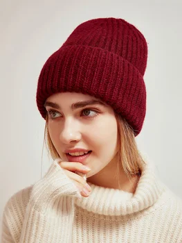 Zâmbet Fata Pătrat Pălărie Tricotate Femei Lână Fir Pălărie pentru Bărbați și Femei Calde și mai Gros În Toamna și Iarna