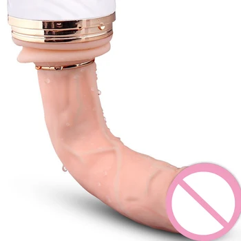 Încălzire automată Telescopic Penis artificial Vibratoare Jucarii Sexuale pentru Femei Retractabil Penisul Vibratoare Masturbari sex Feminin Adult Sex Machine