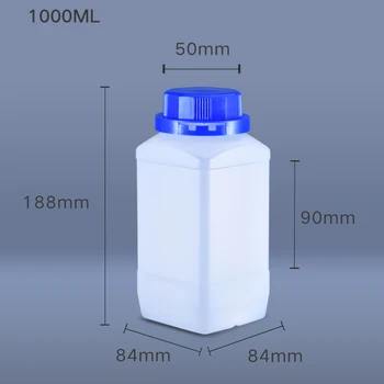 Îngroșat 1000ml Eco-Friendly Pătrat de Plastic Flacon cu capac Flacon de Eșantionare Emulsie Sticla 4 buc/lot