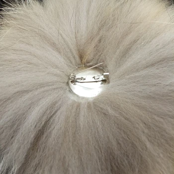Într-adevăr Animale Naturale Raton Păr Minge de 12-15cm Mare Pompom Cu Catarama Broșă Pin Căciuli Tricotate Pălării Capace Accesorii